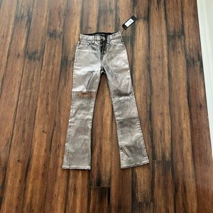 NWT! Veronica Beard Carolyn Boot Cut Gunmetal Metallic Jeans size 25